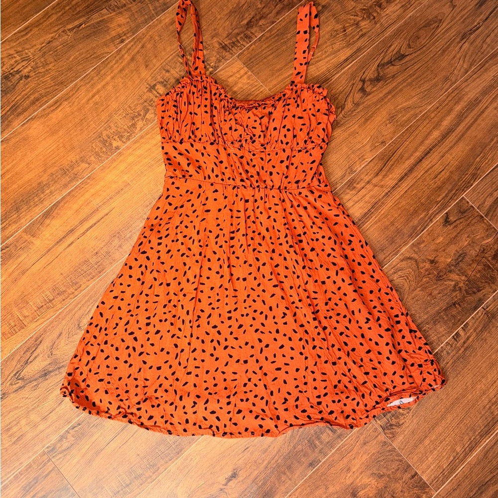 Trixxi Orange and Black Patterned Dress